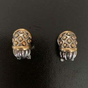 Silver/gold tone pierced earrings